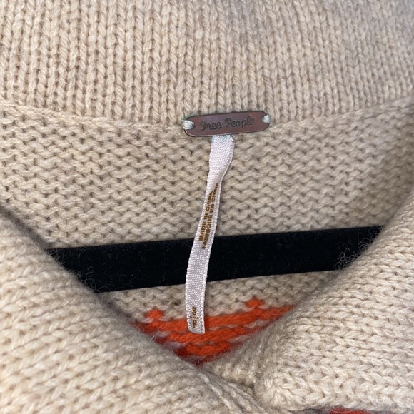 Free People Women’s Cream Chunky Knit Snap Up County Fall Vest Size Small - Picture 5 of 11